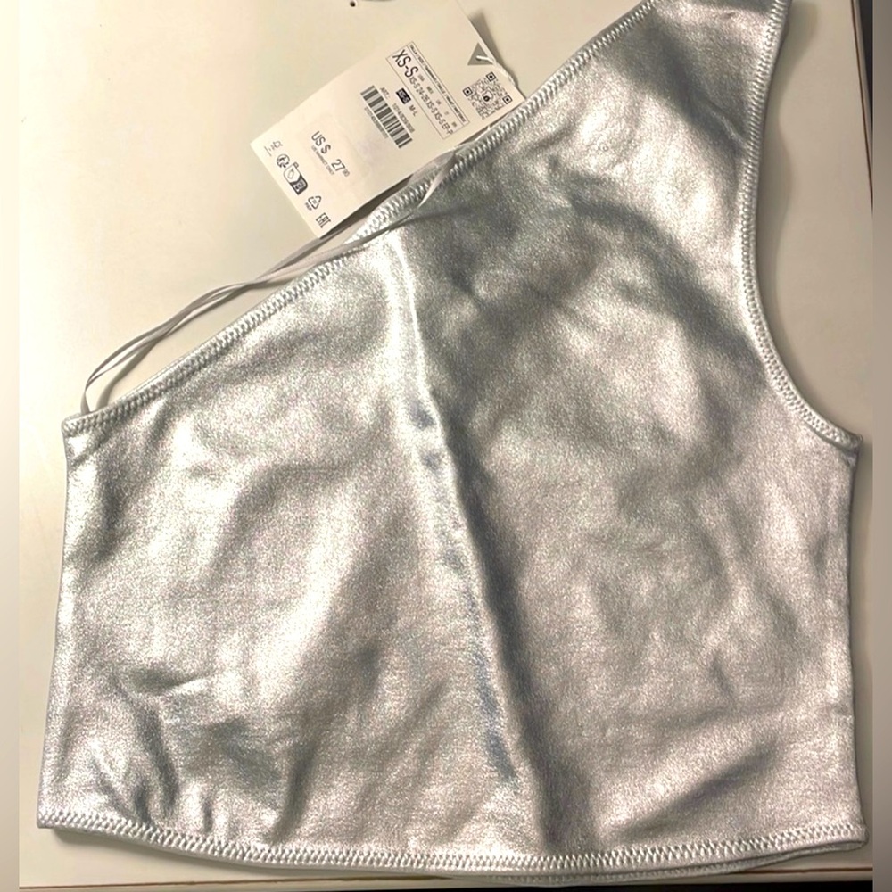 Zara metallic crop top